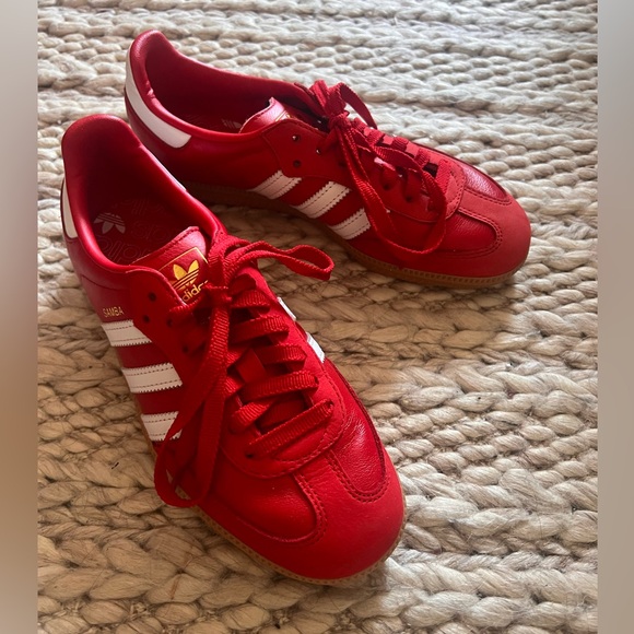 Adidas Samba Red and White Sneakers - Picture 1 of 6